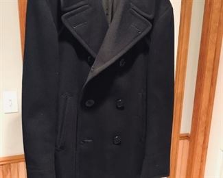 Navy Pea Coat 1960  Size 36 R great condition!