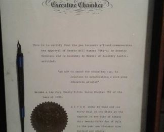 Declarations signed by the Governor