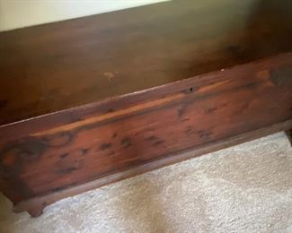 Wood footed chest