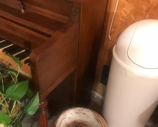 Vintage George Steck Console Piano With Bench ~ Located In Garage