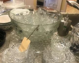 Fostoria American Punch Bowl Set