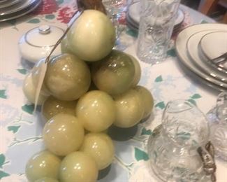 Vintage Italian Alabaster Grape Custer Set