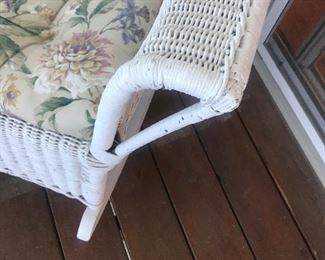Old Wicker Chair With Cushion