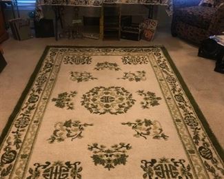 Hakimian Company Cream And Green Oriental Area Rug
