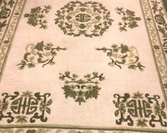 Hakimian Company Cream And Green Oriental Area Rug