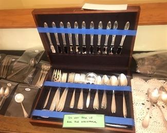 Vintage LUNT "Spring Serenade" Sterling Silver Flatware Set ~ 54 Pieces With Chest ~ Please Note:  that this set will not be at the home until the morning of the sale
