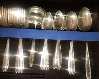 Vintage LUNT "Spring Serenade" Sterling Silver Flatware Set ~ 54 Pieces With Chest ~ Please Note:  that this set will not be at the home until the morning of the sale