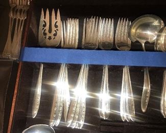Vintage LUNT "Spring Serenade" Sterling Silver Flatware Set ~ 54 Pieces With Chest ~ Please Note:  that this set will not be at the home until the morning of the sale