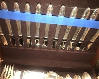 Vintage LUNT "Spring Serenade" Sterling Silver Flatware Set ~ 54 Pieces With Chest ~ Please Note:  that this set will not be at the home until the morning of the sale