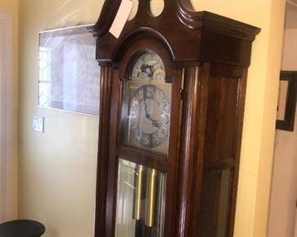 Vintage BARWICK Howard Miller Grandfather Clock With Weights And Pendulum 
