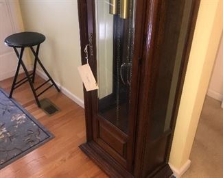 Vintage BARWICK Howard Miller Grandfather Clock With Weights And Pendulum 