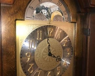 Vintage BARWICK Howard Miller Grandfather Clock With Weights And Pendulum 
