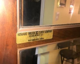 Vintage BARWICK Howard Miller Grandfather Clock With Weights And Pendulum 