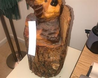 Carved Bear From Log
