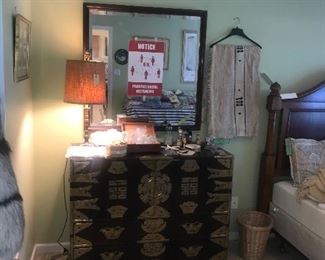 Vintage Korean Chest With Brass Decorations