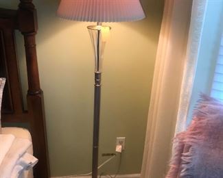 Floor Lamp With Shade ~ Chrome And Glass
