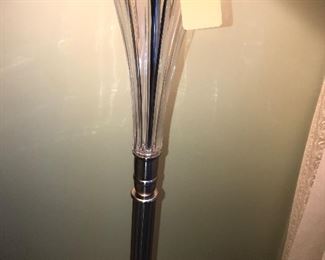 Floor Lamp With Shade ~ Chrome And Glass