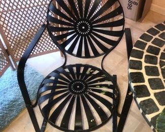 Vintage Francois Carre SUNBURST Art Deco Bouncer Arm Chair ~ Two Available