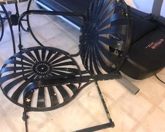 Vintage Francois Carre SUNBURST Art Deco Bouncer Arm Chair ~ Two Available