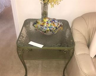 Vintage Woodard Wrought Iron End Table