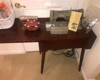 Necchi Sewing Machine In Cabinet