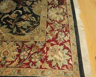 Traditional Blue & Red Oriental Medallion Style Area Rug  9 ft. x 13 ft. 