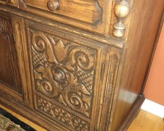  Jacobean Style Oak Sideboard, Early to Mid 20th Century
