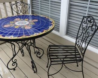  Bistro  3pcs Set Table Tile Top & Chairs