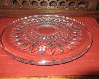  Vintage Lead Crystal Fancy Cake plate
