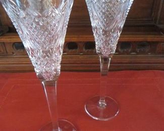  Waterford Crystal Pair Flutes Heart Love Wedding (pair)