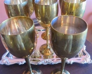 75% off set of 8  now $8 was $30 Brass Goblets