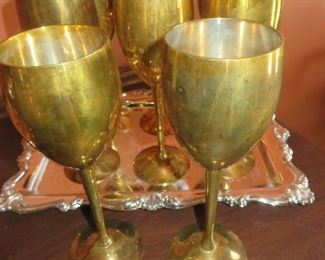 75% off set of 8  now $8 was $30 Brass Goblets