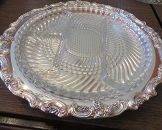 50% off now $9 was $18 Silver plated Serving Tray with Glass Insert
