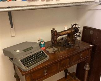 Old Singer sewing machine,   Sold                            typewriter 