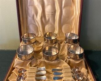 Set of Tiffany & Co sterling salts and spoons in original box