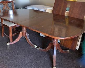 double pedestal dining table-not on site