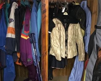 Vintage Ski Clothes and skis
