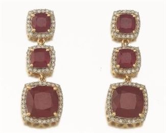  A Pair of Ruby and Diamond Earrings, AIG Report