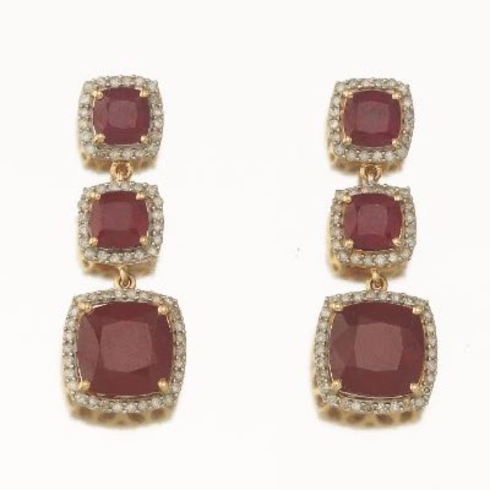 A Pair of Ruby and Diamond Earrings, AIG Report