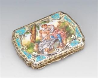  Enameled .800 Silver Ladies Compact, Ca. 1950s