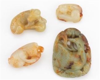 Group of Four Carved Jade Ornaments 