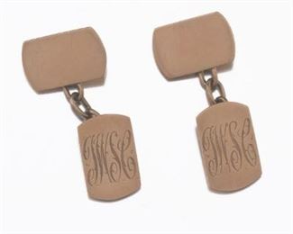  Pair of Art Nouveau Rose Gold Cufflinks 