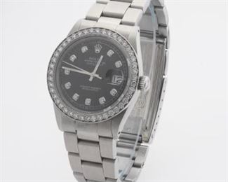 1977 Rolex Datejust Diamond Dial And Diamond Bezel Mens Automatic Watch
