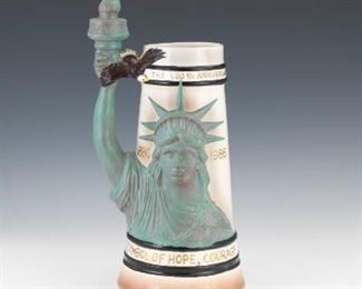 American Centennial Anniversary of the Statue of Liberty Porcelain Oversized Stein 