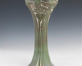 Art Nouveau Style Pottery Lily Vase