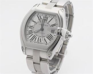 Cartier XL Roadster Stainless Steel Automatic Watch, Cartier Presentation Pouch