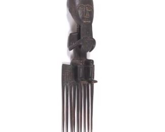 Carved Wood African Comb