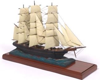 Carved Wood Ship Model