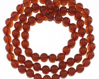 Chinese Amber Bead Court Necklace 