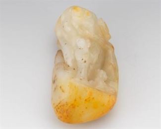 Chinese Carved Jade Mountain with Scholar 